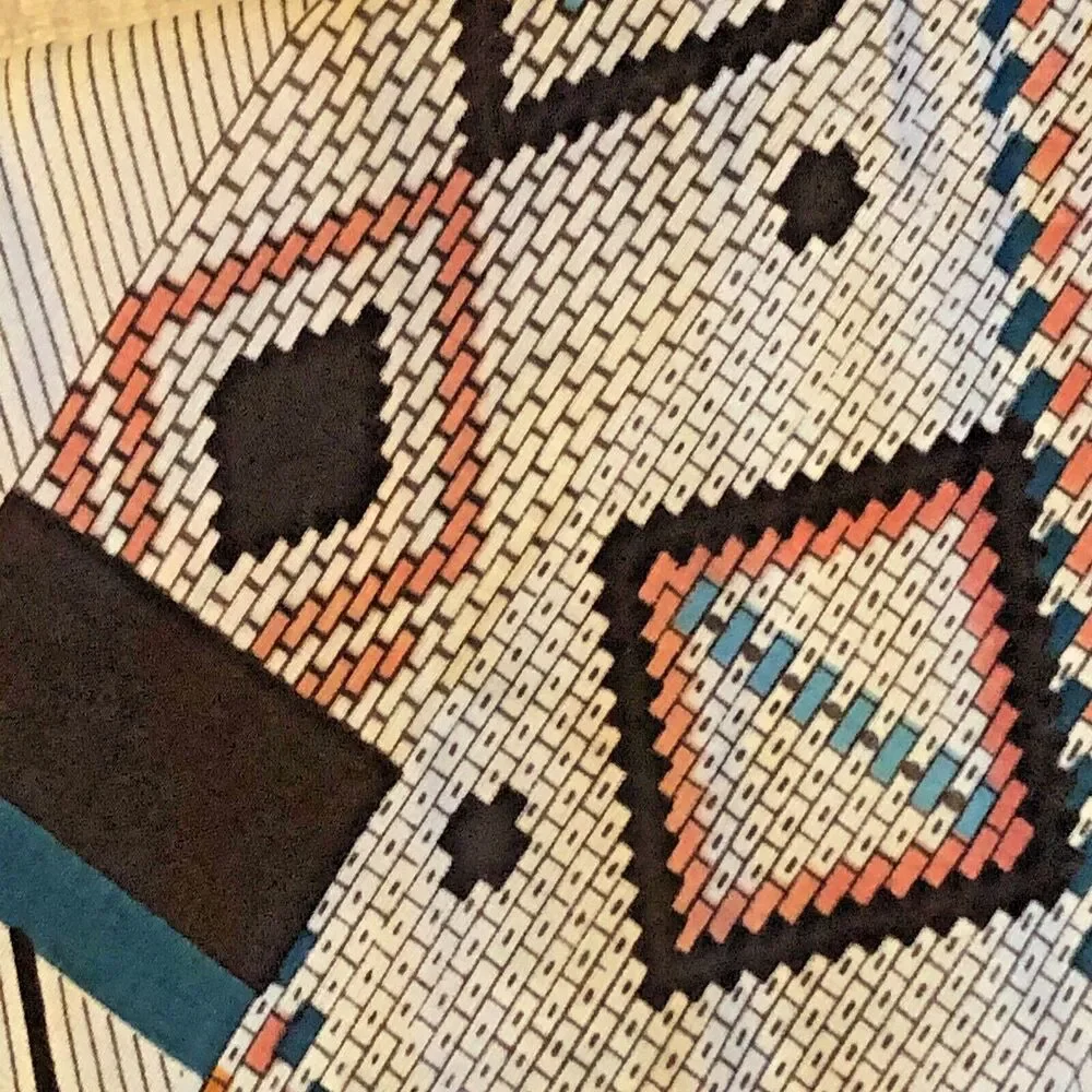 VTG MCM Chiffon Scarf Art to Wear Southwestern Geometric Abstract 21